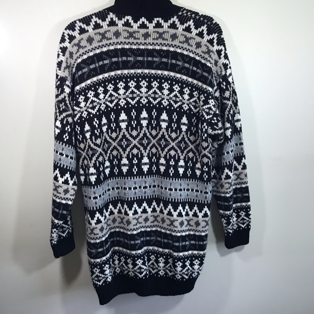 Vintage Chunky Open Front Cardigan Sweater USA - Picture 4 of 6